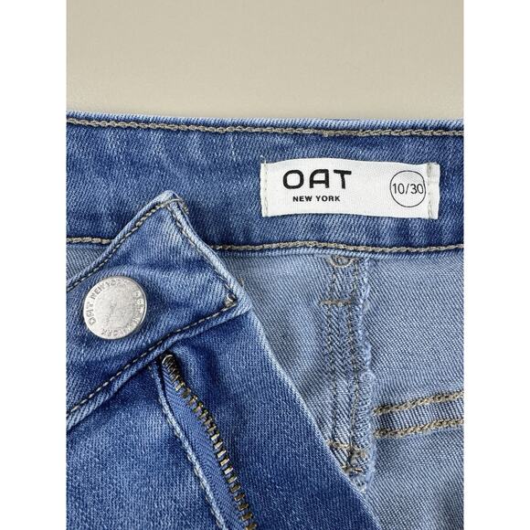 OAT New York Denim Maxi Skirt 10/30 Blue Jean Center Slit Y2K Cowboy Retro Rodeo - Picture 7 of 12